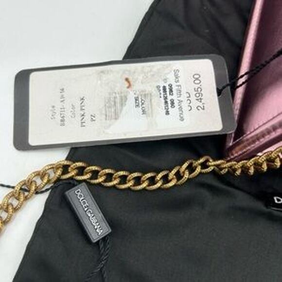 Women's Dolce & Gabanna pink leather top handle bejeweled bag made in Italy - Picture 4 of 16